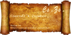 Csernák Zsombor névjegykártya